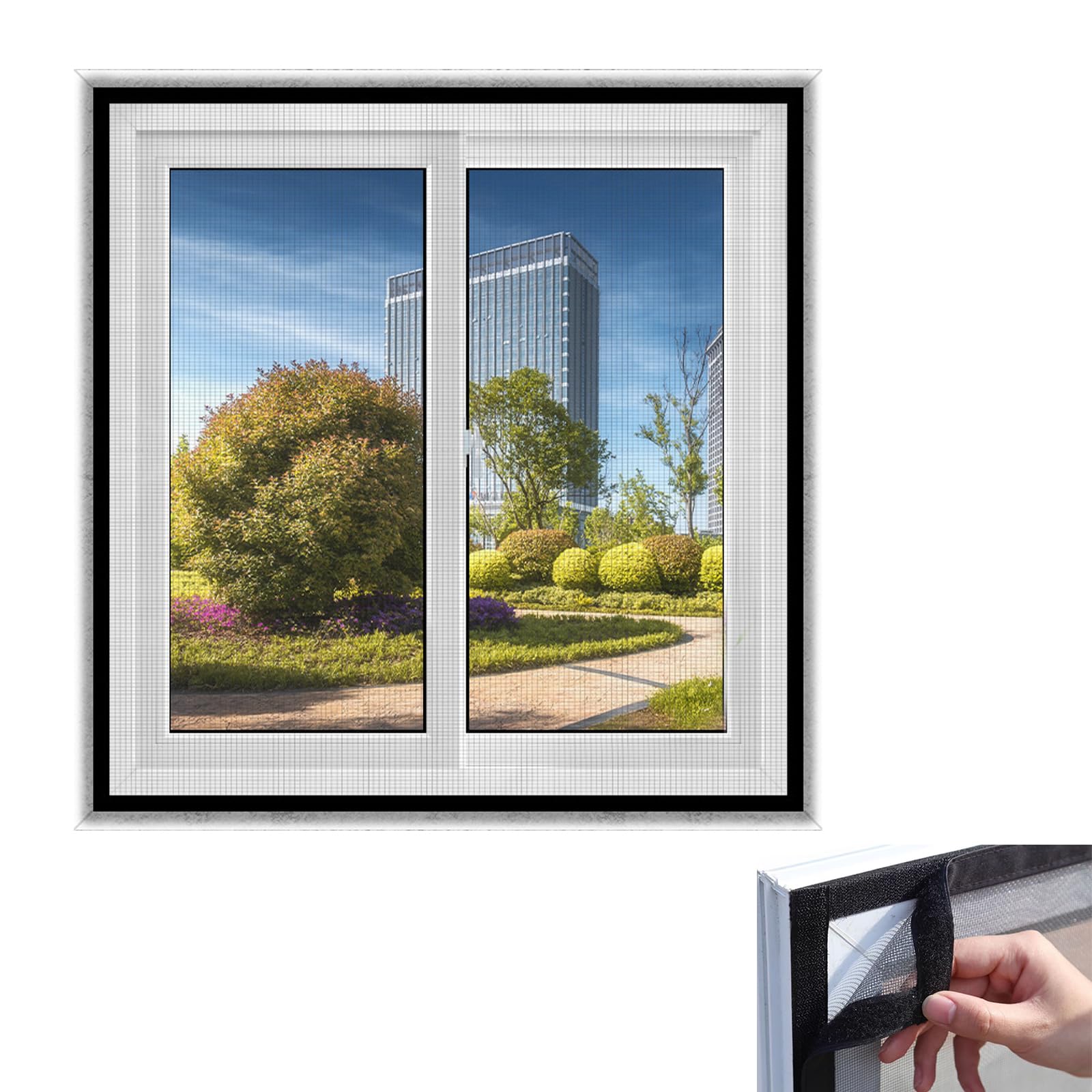 Cat Window Guard Screen 150x130cm Self-Adhesive Mesh Net for Cats