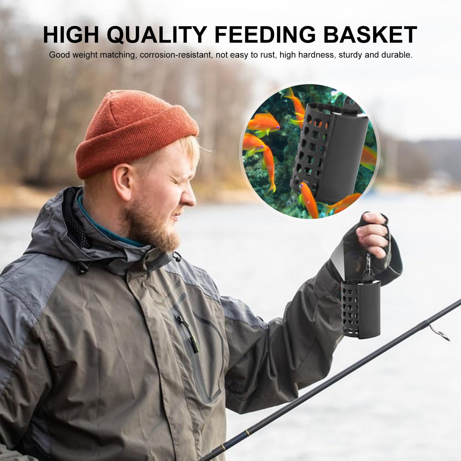 Cage Feeder Métal Sans Plomb Pour Pêche - Lot De 5 (20g, 30g, 40g, 50g, 60g), Avec émerillon, Pour Eau Douce Et Mer