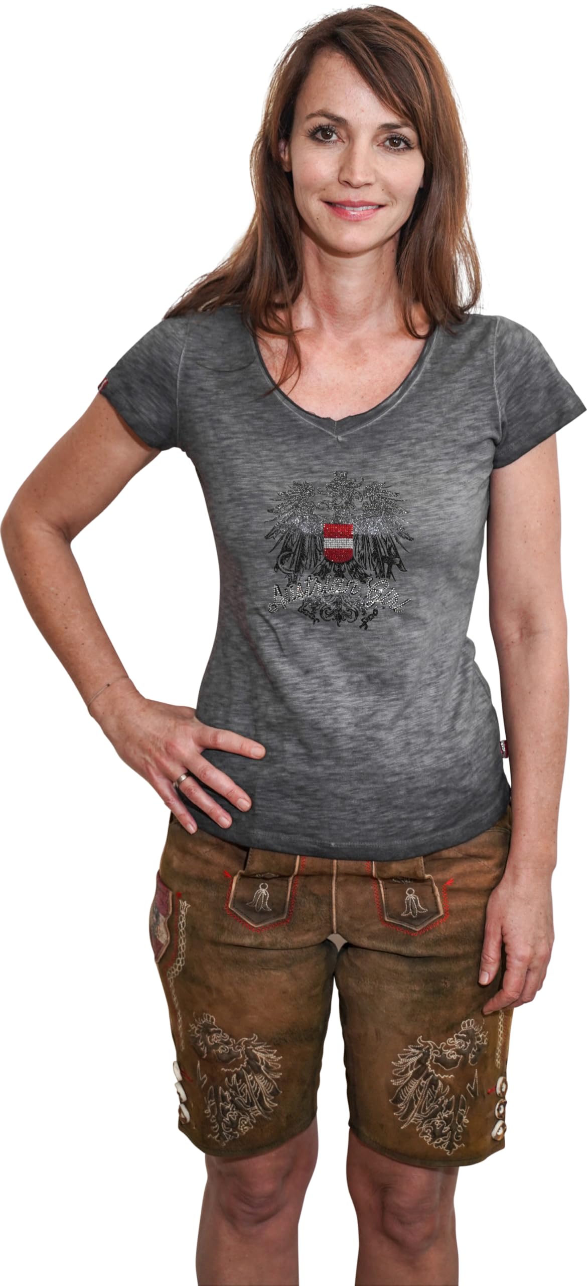 NEU! Austrian Girl Glitzer T-Shirt -Lass Dich verzaubern - Weicher Stoff, Perfekte Passform, Pflegeleicht, Langlebig, Ideal für Freizeit und Sport, Geschenk für Österreich-Fans