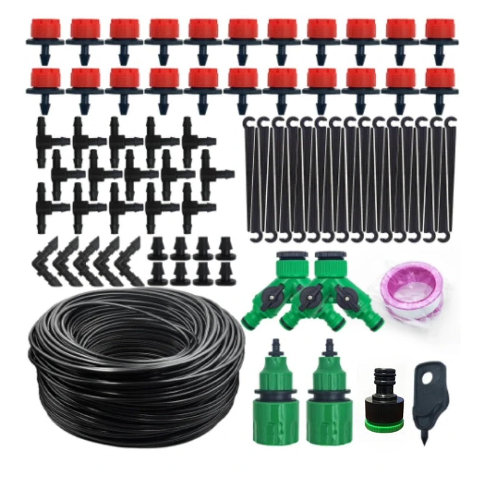 Accessori per Navi Kit di irrigazione for Piante da 5-60 m, gocciolatori Regolabili for irrigazione, Sistema di irrigazione for Micro Giardini Accessori per l'irrigazione(5M6Pcs)