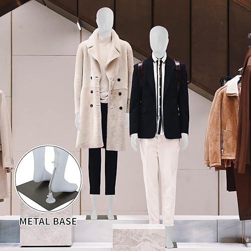 Miniatura 32 de BLKMTY Maniquí femenino de 69 pulgadas con forma de vestido de cuerpo completo, modelo de ropa, maniquí ajustable, maniquí desmontable realista