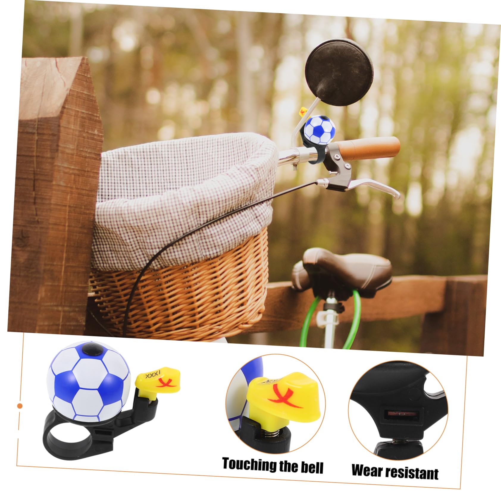 Sonnette De Vélo Design Football - En Alliage D'aluminium Et Plastique - Installation Facile Sans Outil - Pour Enfants Et Adultes - 10