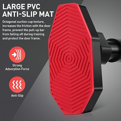 Miniatura 9 de Gadpiparty Barra de dominadas para puerta, resistente, 440 libras, sin tornillos para inquilinos y gimnasio en casa, ajustable de 27.5 a 39