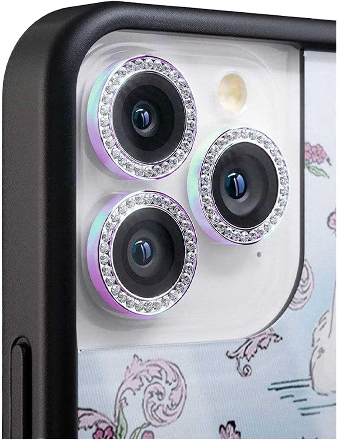 Wildflower Cases - Pink Camera Bling, Compatible with Apple iPhone 11 & 12 Mini | Phone Case Compatible, Sparkle, Reflective, Glitter, Diamond, Jeweled Ring, Glass Lens Protector image 5