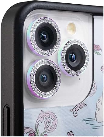 Wildflower Cases - Iridescent Camera Bling, Compatible with Apple iPhone 11 Pro & 11 Pro Max | Phone Case Compatible, Sparkle, Reflective, Glitter, Diamond, Jeweled Ring, Glass Lens Protector