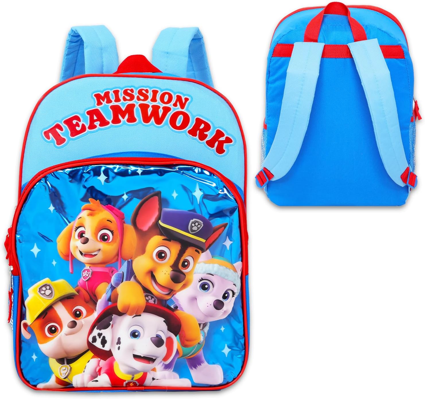 Paw Patrol Backpack Set - Bundle with 16” School Bag Plus Water Bottle, Stickers, More | Paw Patrol Backpack for Kids, Boys, Girls