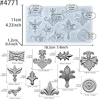 Vista 2 de Molde de medallón barroco para yeso de arcilla seca al aire de Polyclay