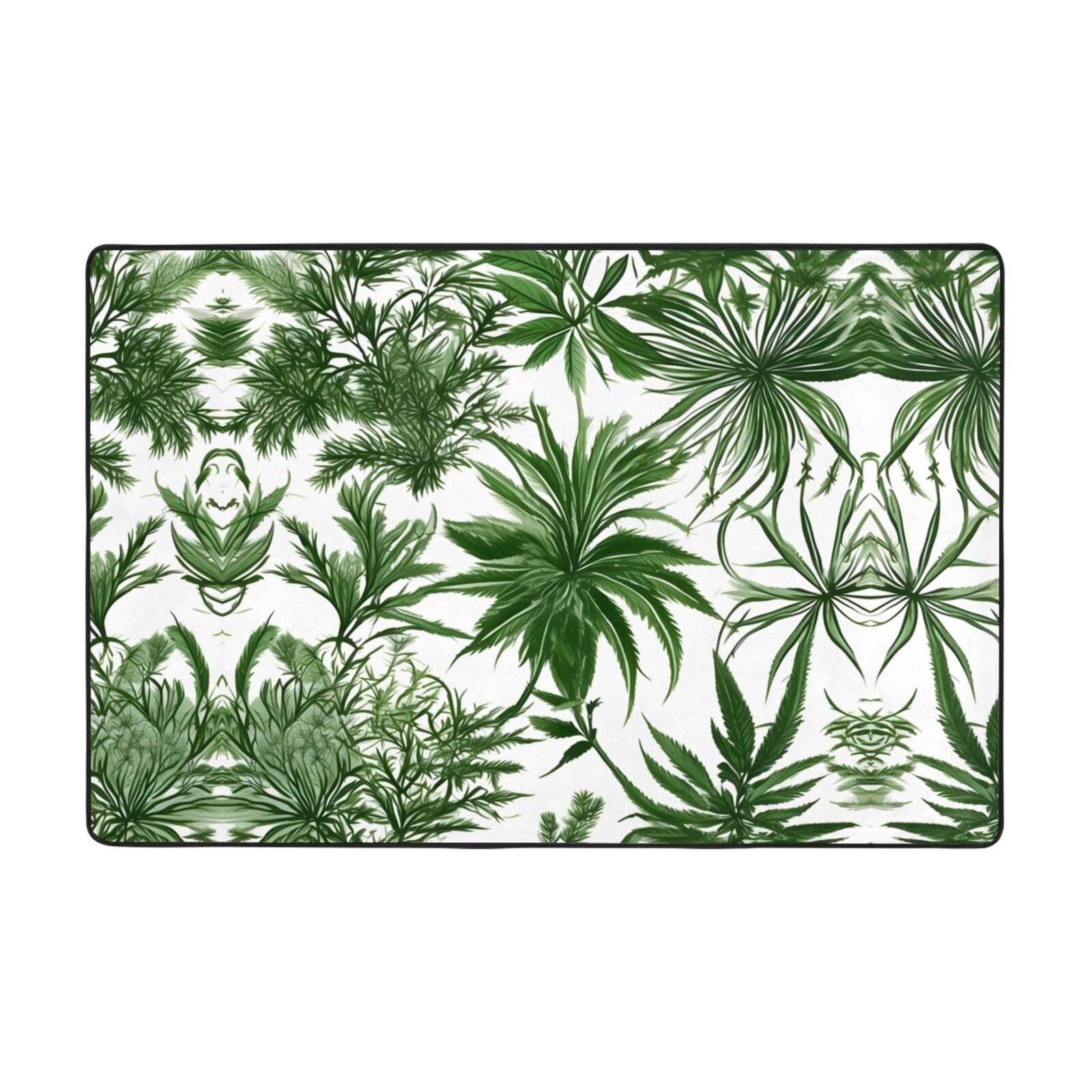 Tapis de sol anti-froid à imprimé herbes et plantes herbacées pour salon et chambre