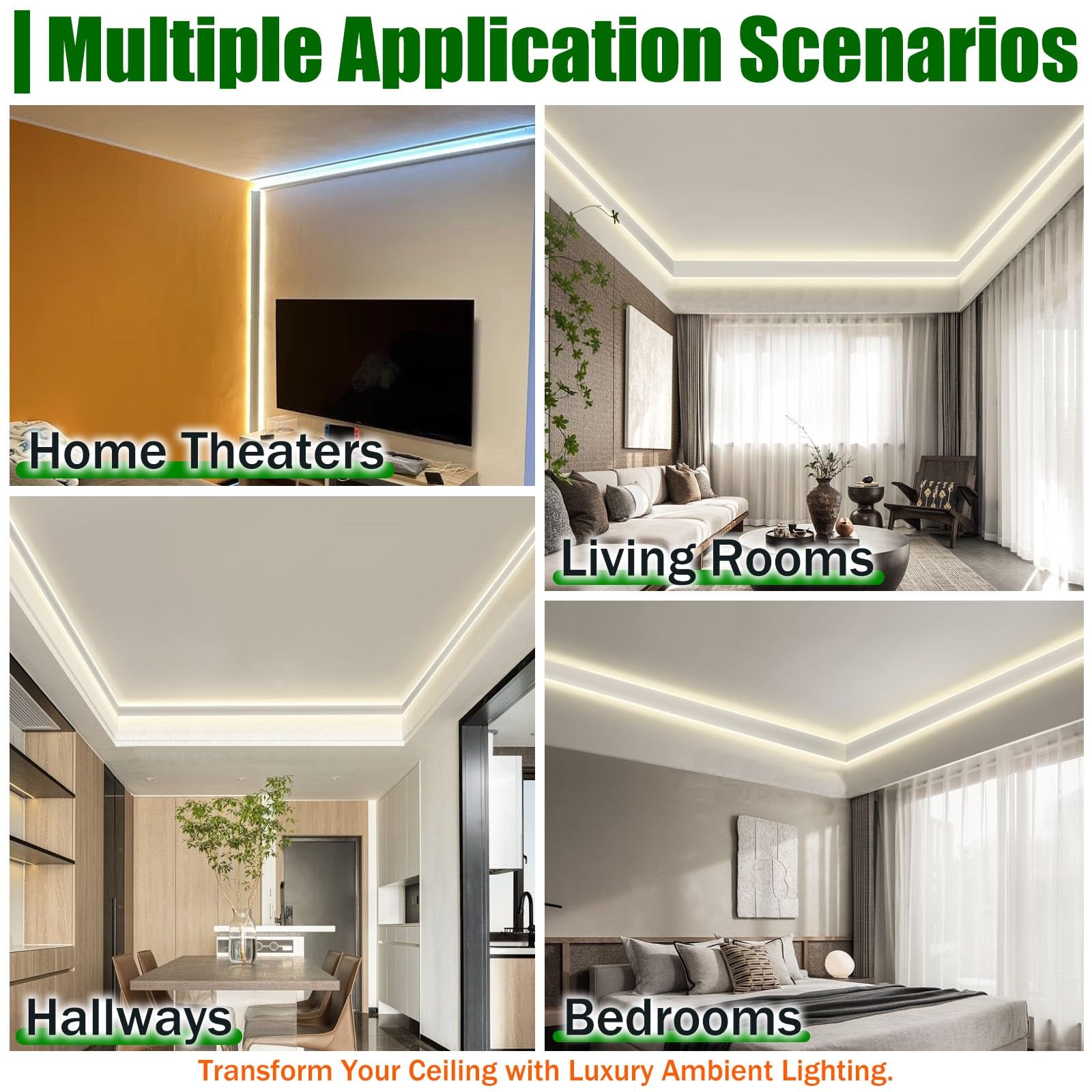 Led Deckenleiste LED-Stuckleiste Mit Verdecktem Kabelkanal, Indirekte Beleuchtung Für Abgehängte Decken, Aluminiumprofil Für LED-Streifen Im Wohnzimmer(6m/19.7ft)
