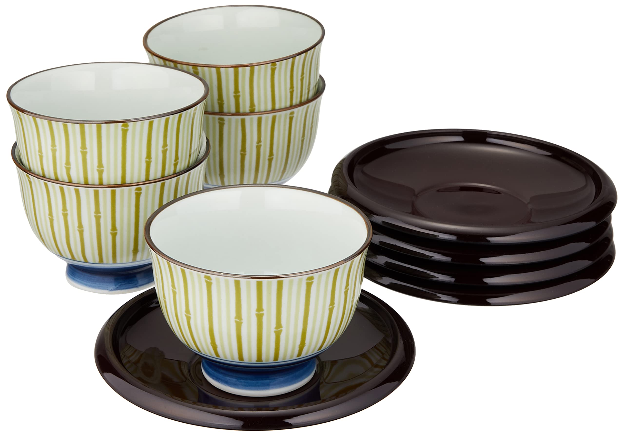茶 kaaoS Saikai Pottery 19911 Teacup Set with Tea Cup, Bamboo Tokusa