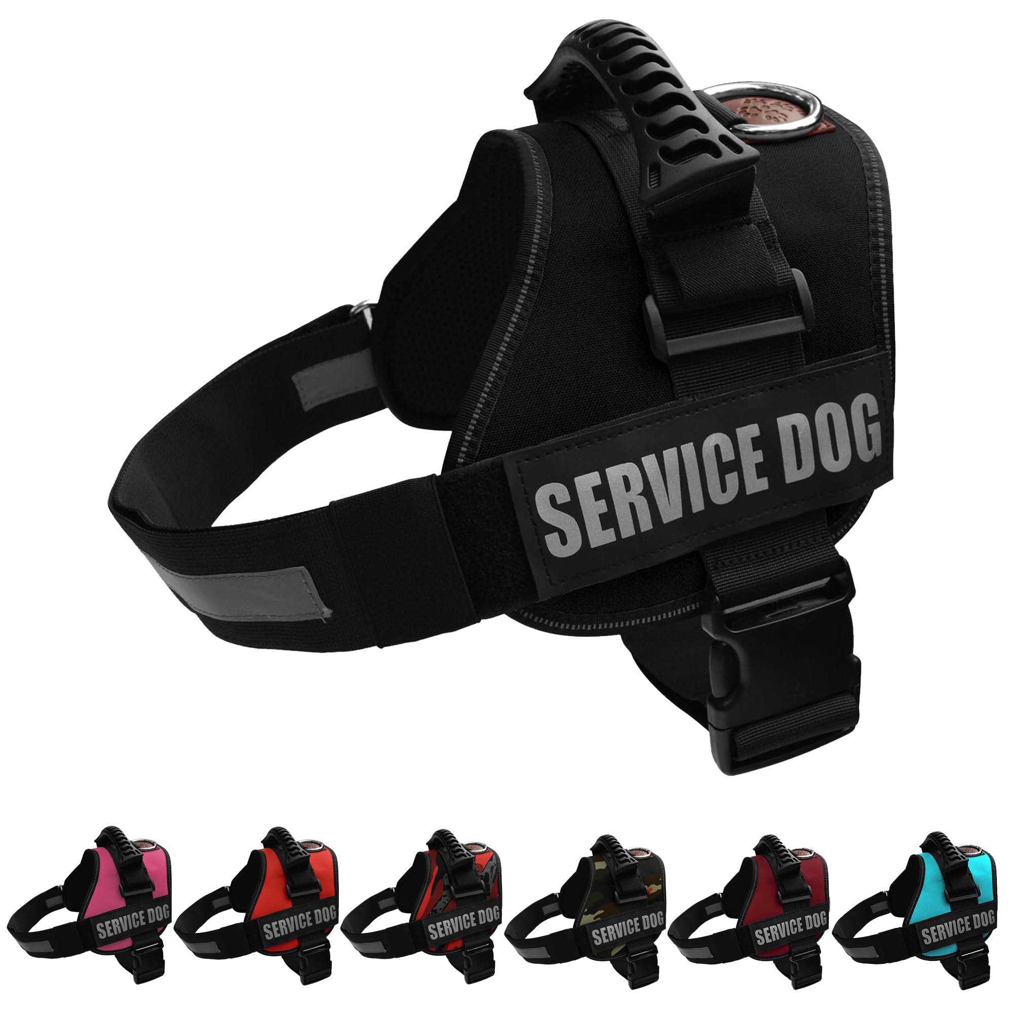 ALBCORP Service Dog Vest Harness – Reflective, No-Pull Harness with Handle & Comfy Mesh Padding – Sizes XXS-XL for Puppies, Small & Large Dogs – 2