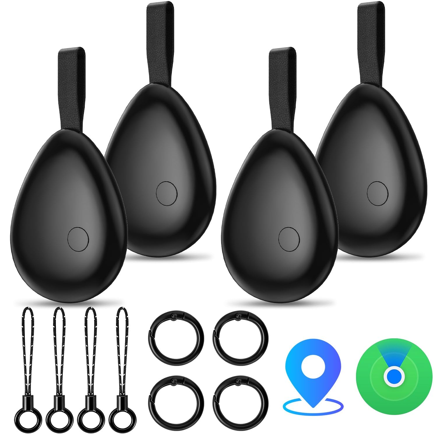 Tracker Tags (iOS Only) 4 Pack: Bluetooth Item Finder with Apple Find My APP, Item Locator for Keys Finder, Bags Wallets Anti-Loss, IP68 Waterproof Smart Tag (F16 Black)-picture-31