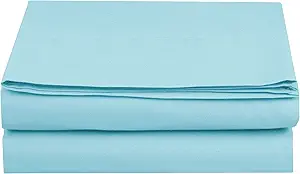 Luxury Flat Sheet on Amazon Elegant Comfort Wrinkle-Free 1500 Premier Hotel Quality 1-Piece Flat Sheet, California King Size, Aqua