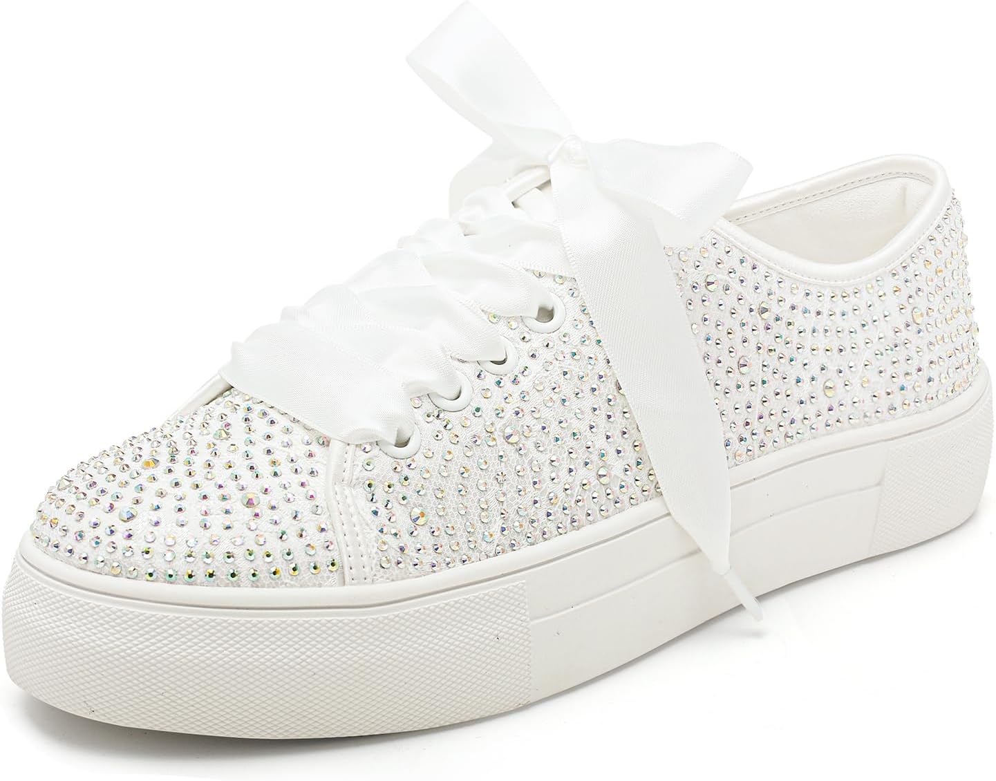 Elivandon Bridal Sneakers - Sparkling Rhinestone Design