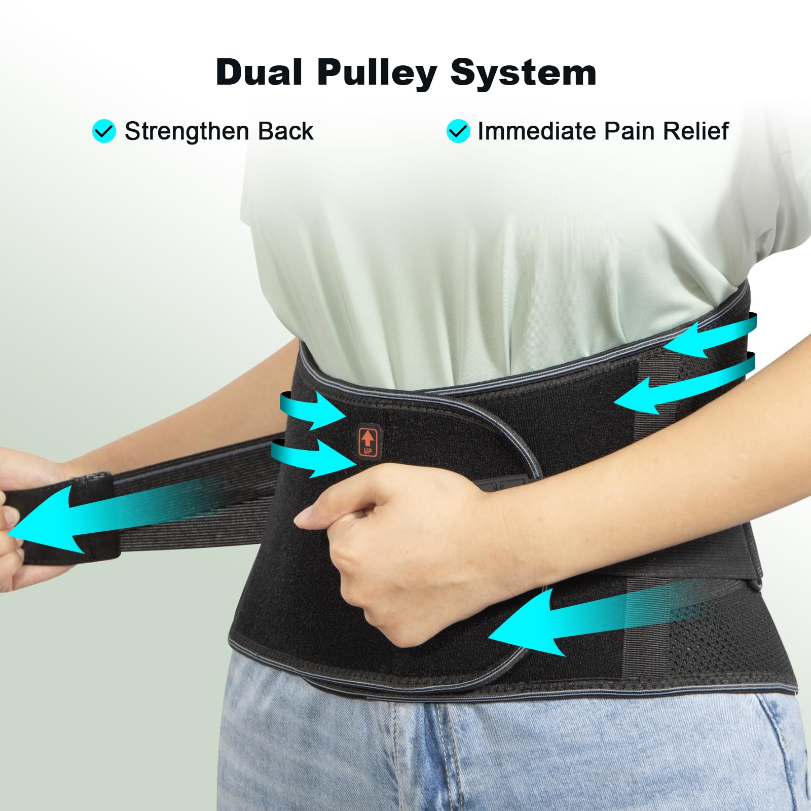 HONGJING Cinturón de apoyo para la espalda con soporte biónico para aliviar el dolor de espalda, soporte lumbar 3D transpirable con sistema de cuerda y 7 varillas, adecuado para hombres y mujeres (3XL