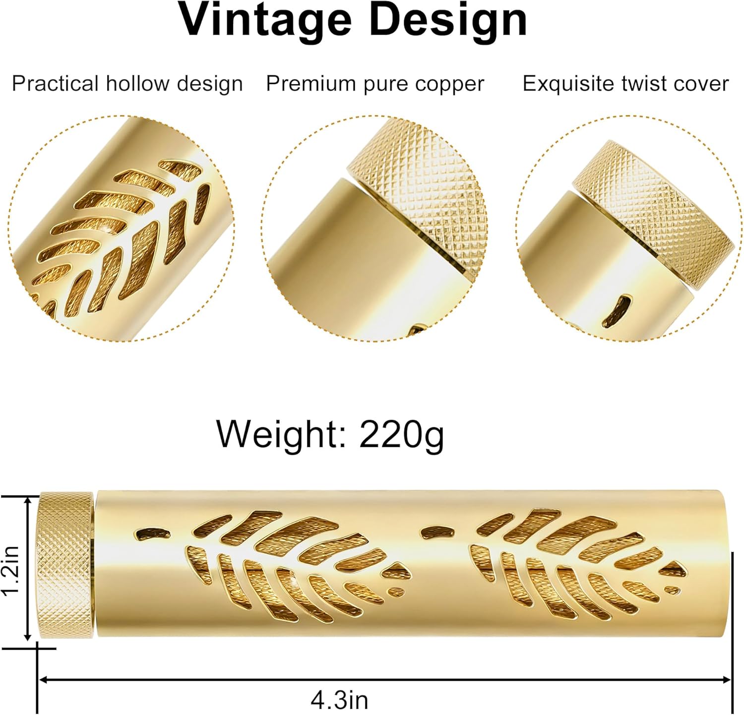 Cigarette Rolling Machine, Joint Roller Vintage with 76mm/110mm Papers, Filters, Tray & Storage Bag - Solid Brass & Pure Copper Roller Machine for Flavours Tobacco - Perfect Gift for Adult Men & Women