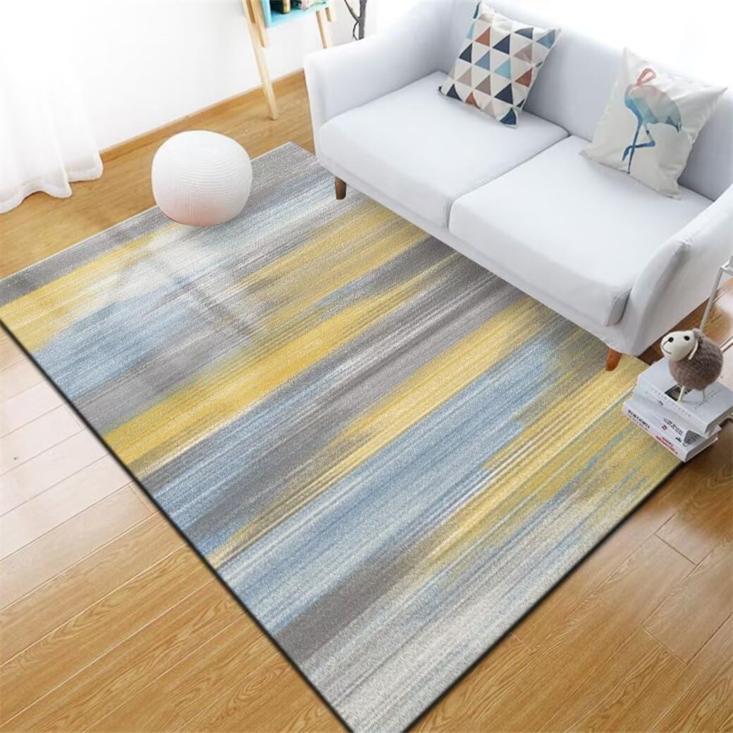 Tapis arc en ciel 200x200 cm grand format abstrait pour chambre d'enfant