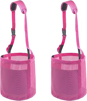 Horse Feed Bag for Grain - Heavy Duty Mesh Horse Feeder with Adjustable Strap,Comfort Neck Pad,Nose Pad Horse Muzzle Feed BagMedium,2pink