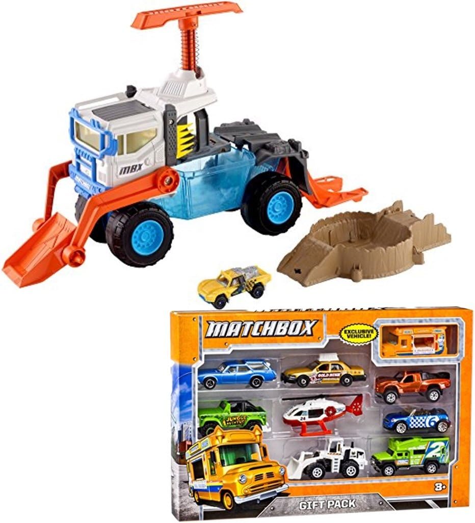 Bundle Includes 2 Items - Matchbox Hydro Car Wash Vehicle and Matchbox 9-Car Gift Pack (Styles May Vary)