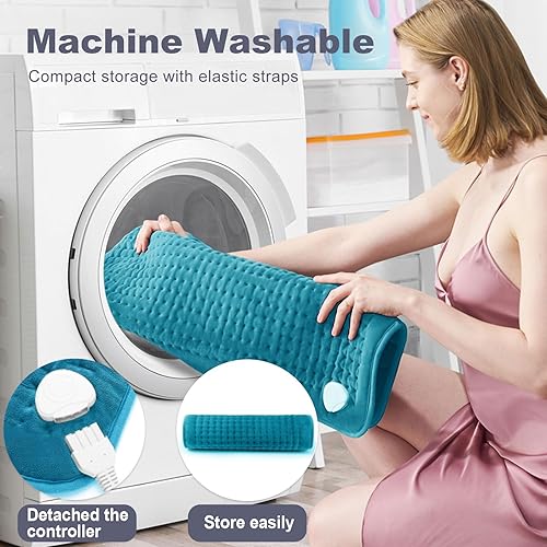 Miniatura 6 de Almohadilla térmica para aliviar el dolor de espalda y calambres, almohadilla térmica eléctrica de tamaño extragrande de 17 x 33 pulgadas para dolor