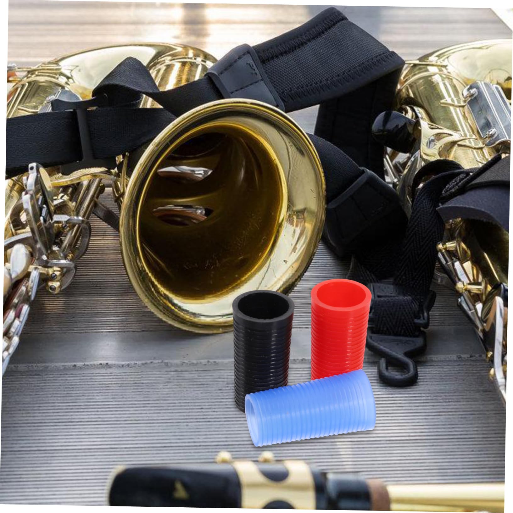 ibasenice Anelli in Silicone per Collo del Sassofono, 3 Pezzi, Facili da Rimuovere, Migliorano la Qualità del Suono per Sax Tenore e Accessori Fiati