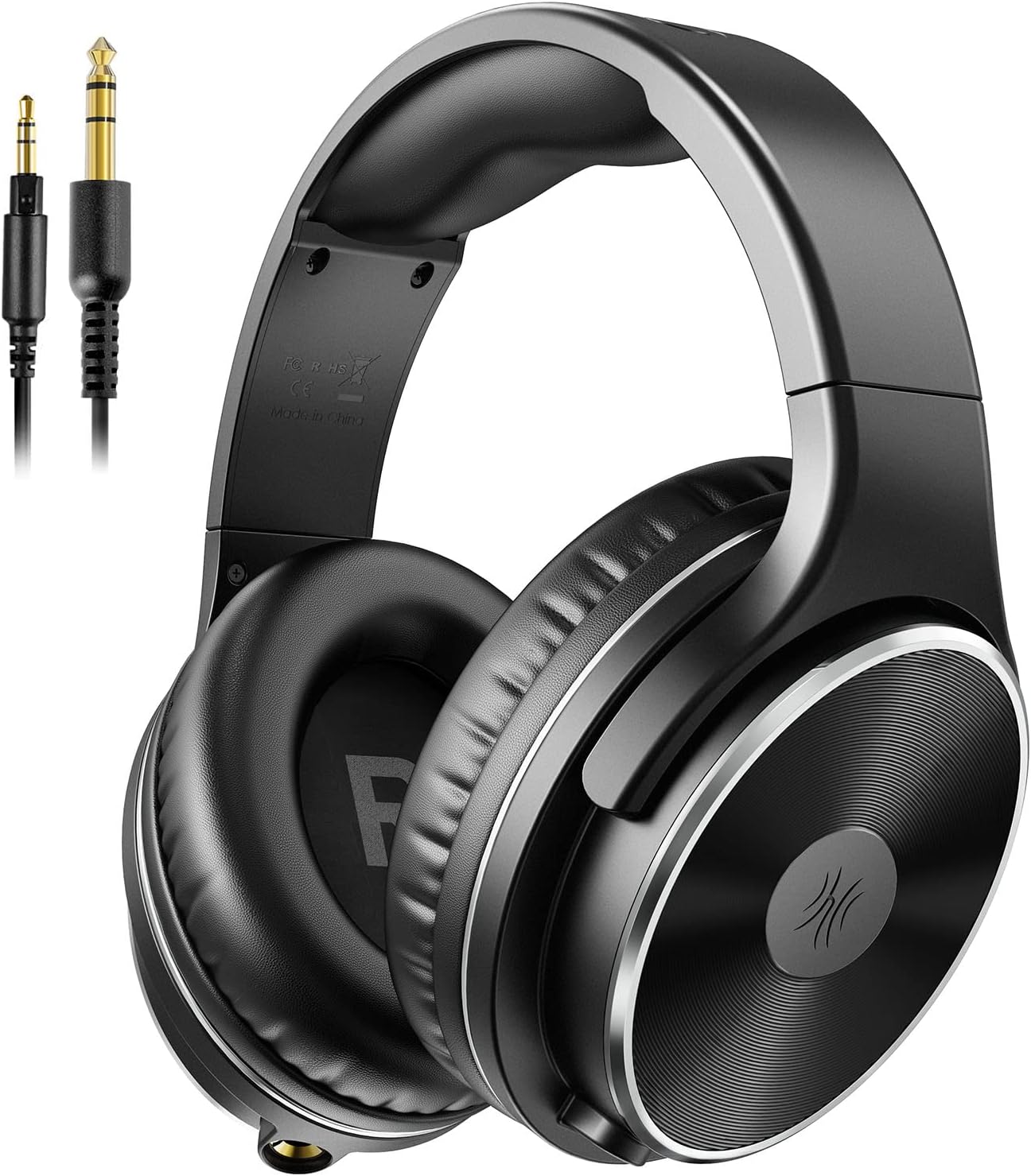 Wired Headphones - Over Ear Headphones with Noise Isolation Dual Jack Professional Studio Monitor & Mixing Recording Headsets for Guitar Amp Drum Podcast Keyboard PC Computer