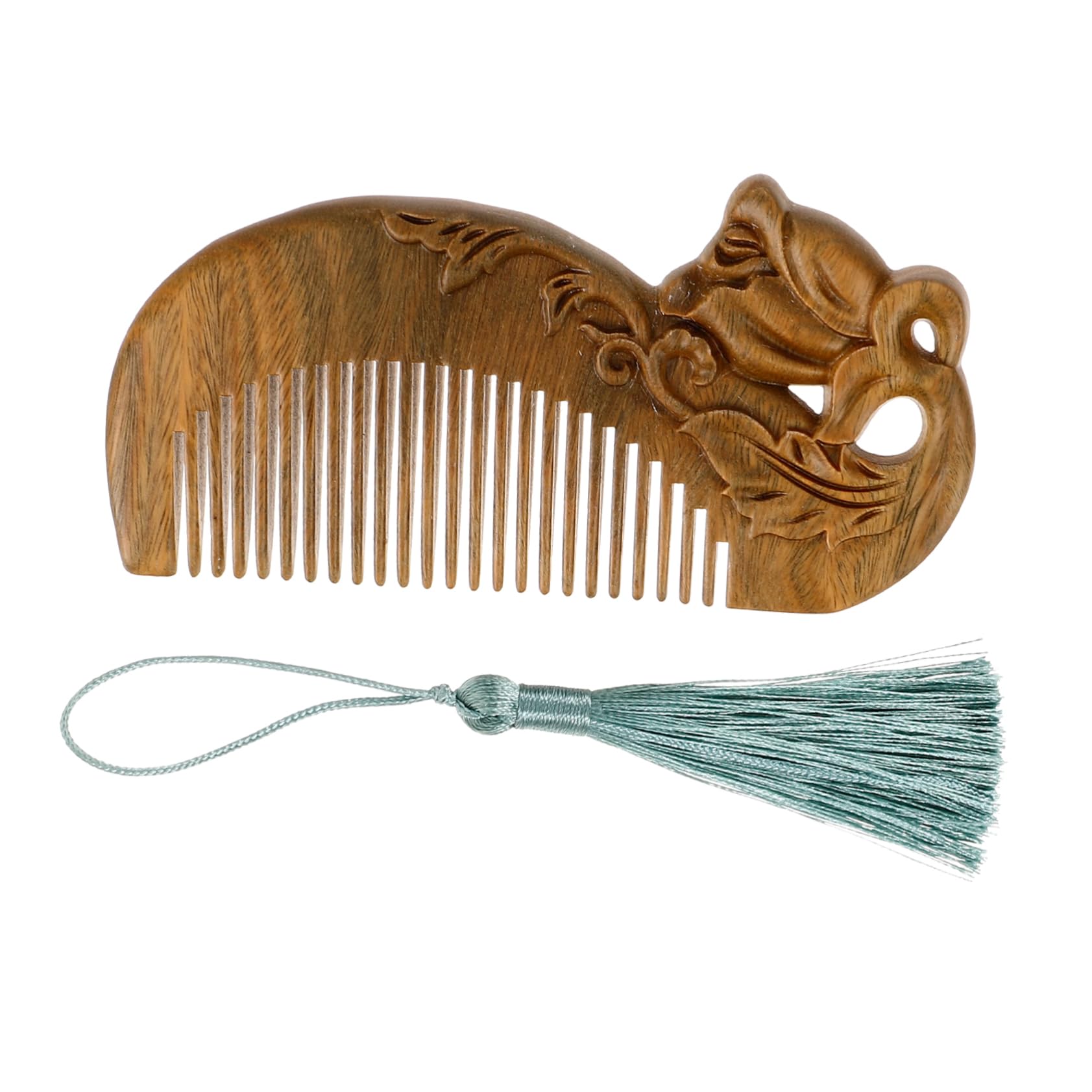MAGICLULU 5st Schnitzkamm Grünem Sandelholz Haarschneidekämme Kamm Für Frauen Haarkamm Für Erwachsene Massagekämme Massagekamm Holz Haarpflegekamm Hölzern Meridian Damen Haare Kämmen