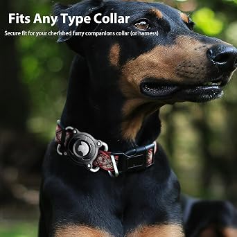 Compatible with Airtag Dog Collar Holder Waterproof, Airtag Holder for Dog Collar with Removable Loop, Sturdy TPU, Lightweight, Compact Size, Fits Width 3cm/ Thick 4.5mm Collar