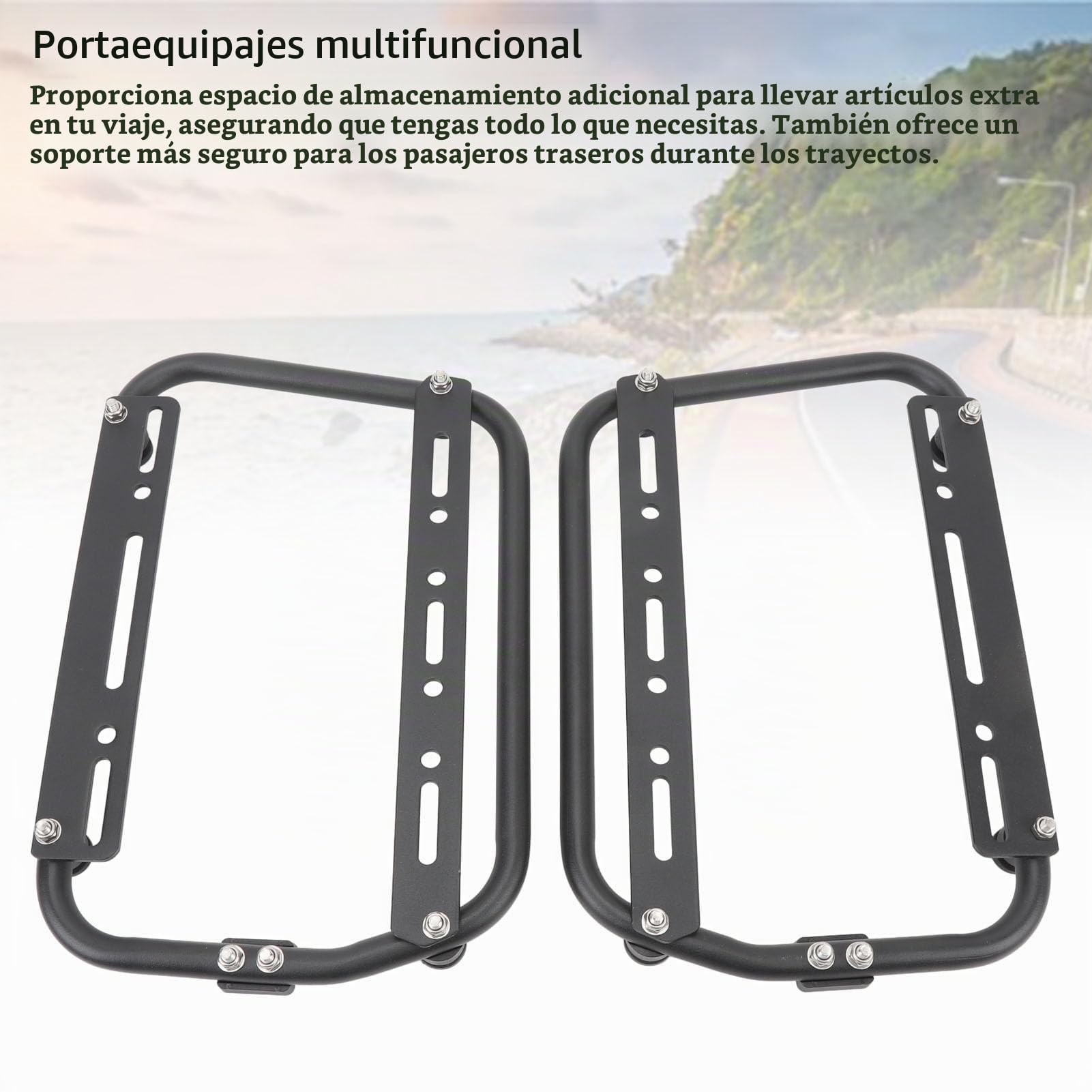 Bastidores de Soporte para Alforjas de Motocicleta, Bastidores Universales para Alforjas de Motocicleta, Soporte Lateral de Aluminio para Motocicleta,Barra de Soporte para Alforjas