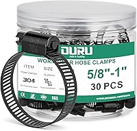 Vista 11 de Juego de 10 abrazaderas de manguera negras de 1"–2", abrazaderas de manguera pequeñas ajustables de 27–51mm de acero inoxidable, abrazaderas