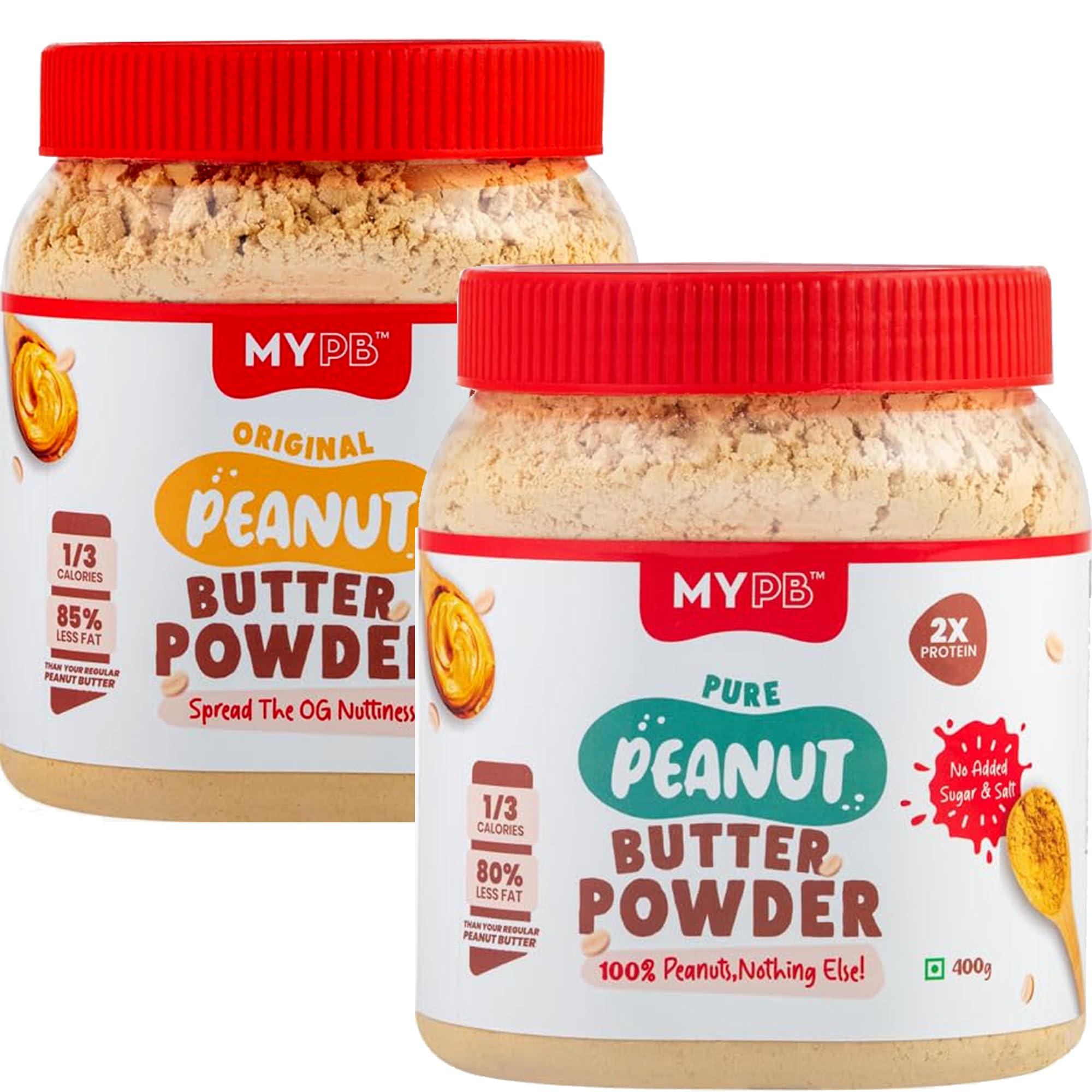 MYPB Peanut Butter Powder makes 460g Spread | 230g Original, 230g Pure PBP combo | upto 54g Proteins | 100% Peanuts without Fatty Oils | No Preservative | Pack of 2 |Shake Bake|Kids, Gym, Dite (B0D2KMPDGT) Amazon Price History, Amazon Price Tracker