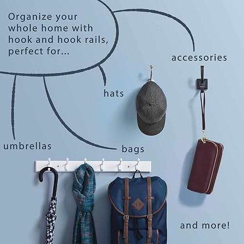 Miniatura 4 de Perchero Liberty de cuatro ganchos para sombreros y abrigos, 18 pulgadas, gran resistencia, 129847