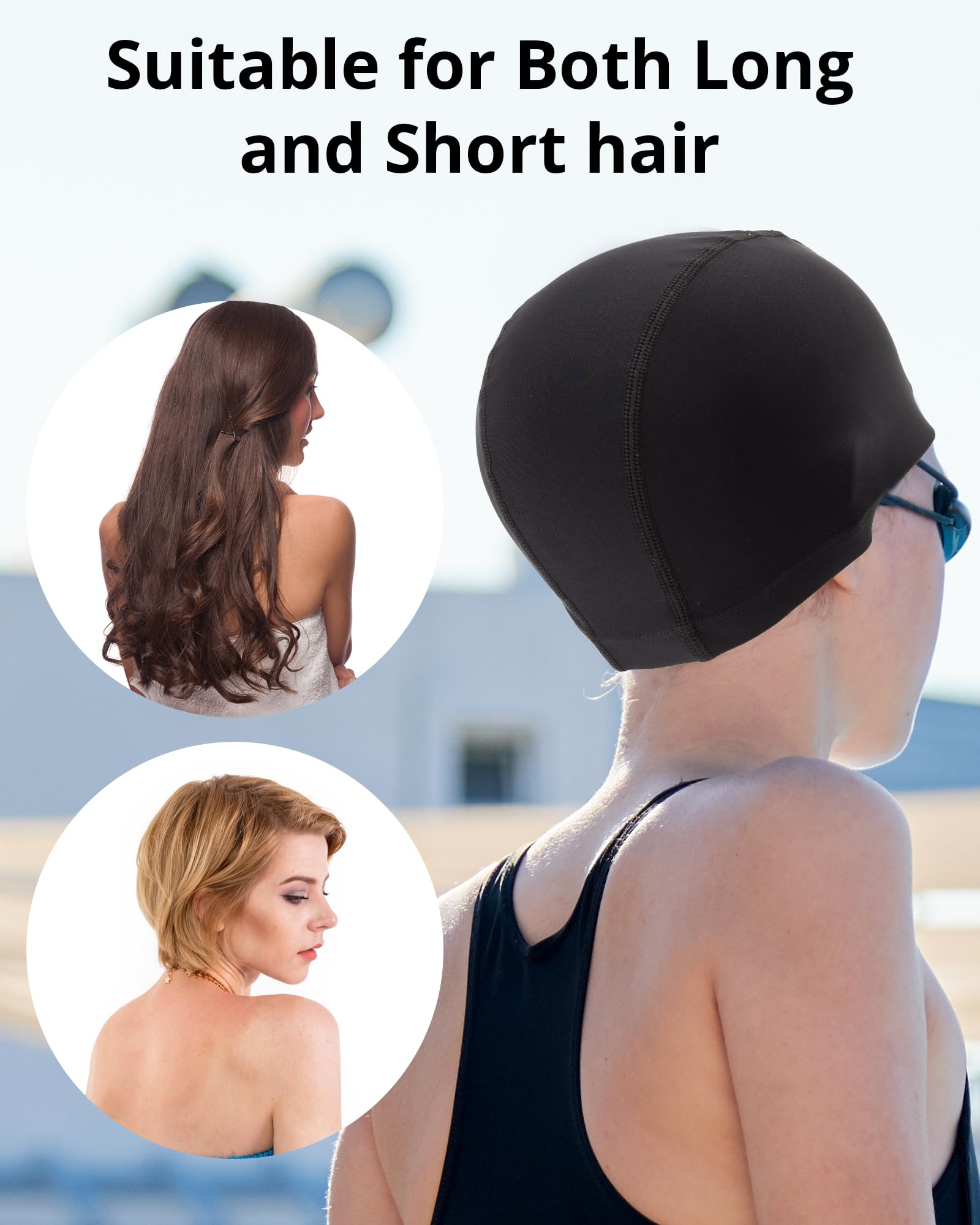 AqtivAqua Cuffia Piscina Uomo Cuffia Piscina Donna Cuffia Piscina Bambina Cuffia Piscina Bambino Cuffia Nuoto (Blu - Adulti