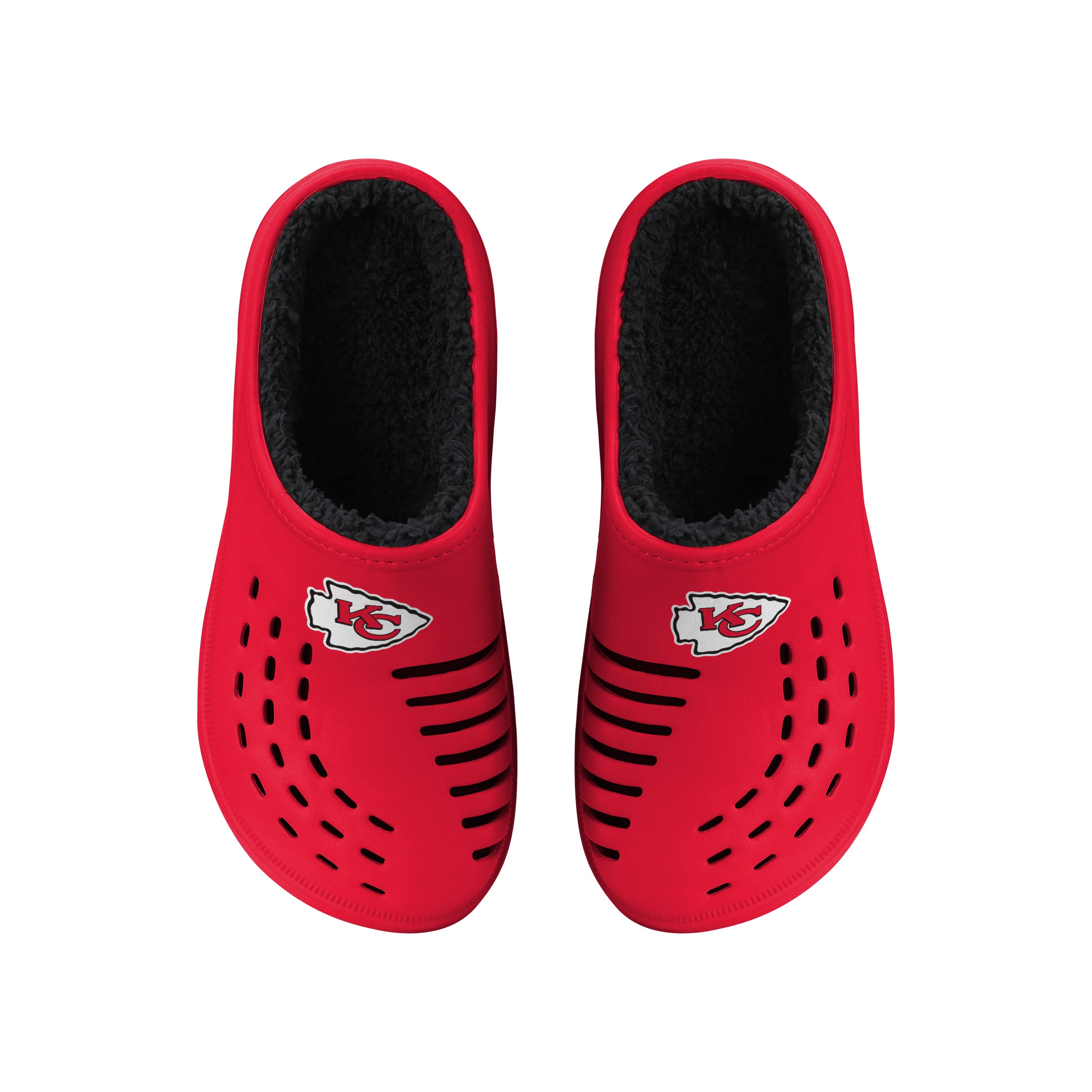 FOCO Men's NFL Sherpa Lined Big Logo Clog, Kansas City Chiefs, Medium