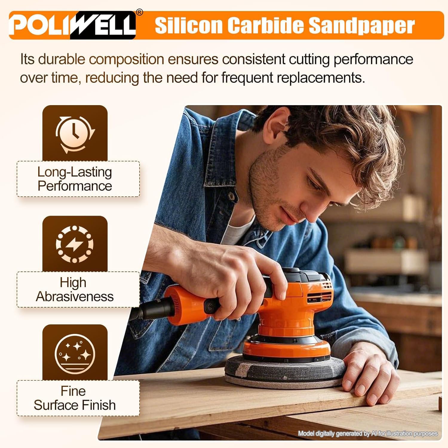 POLIWELL 5000 Grit Sanding Discs - 20 Pack -6