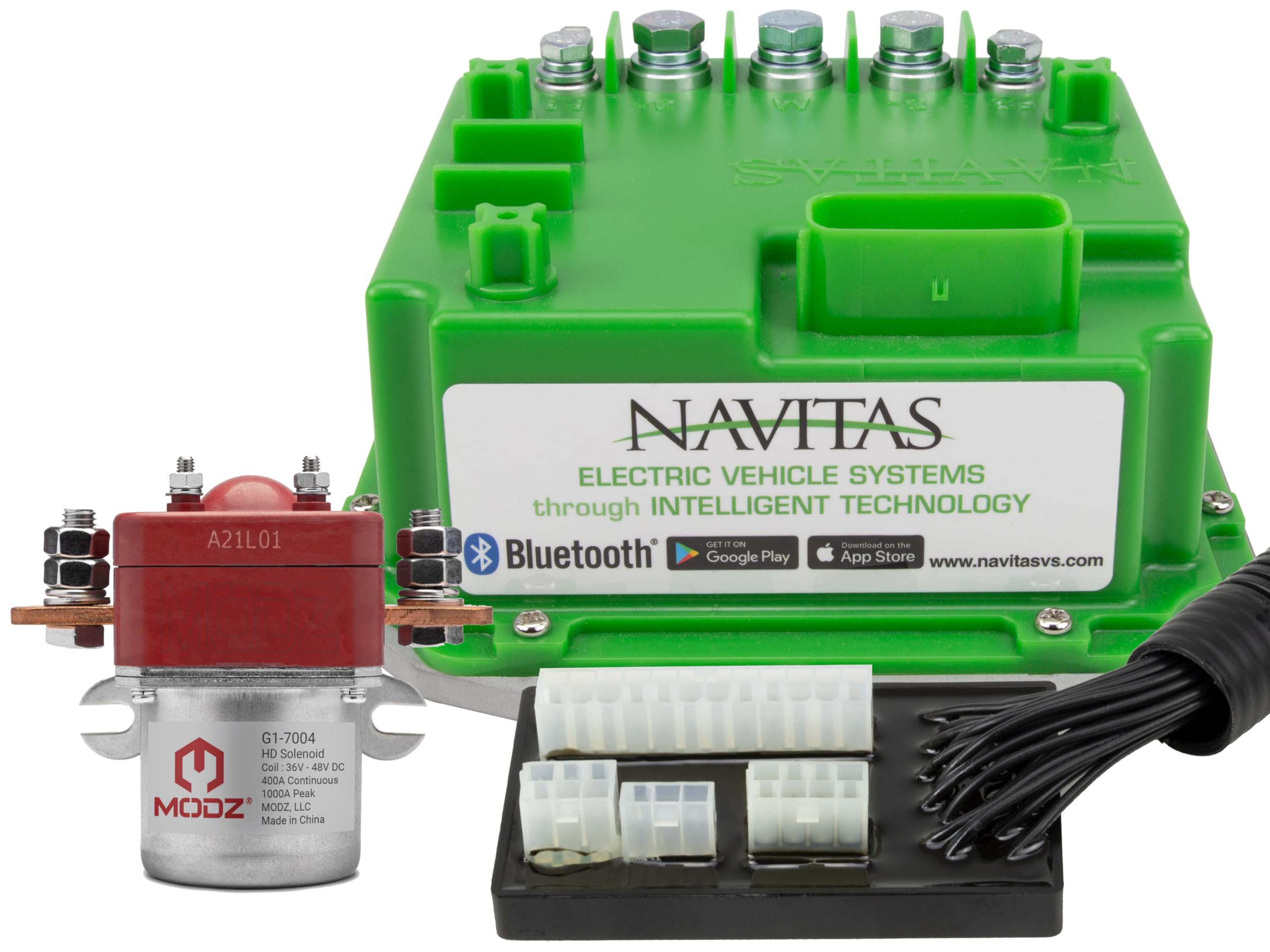 Navitas 440-Amp EZGO L4/L6-MPT-Shuttle 6 [1268/1264] Golf Cart Controller Kit and MODZ® Heavy Duty Solenoid