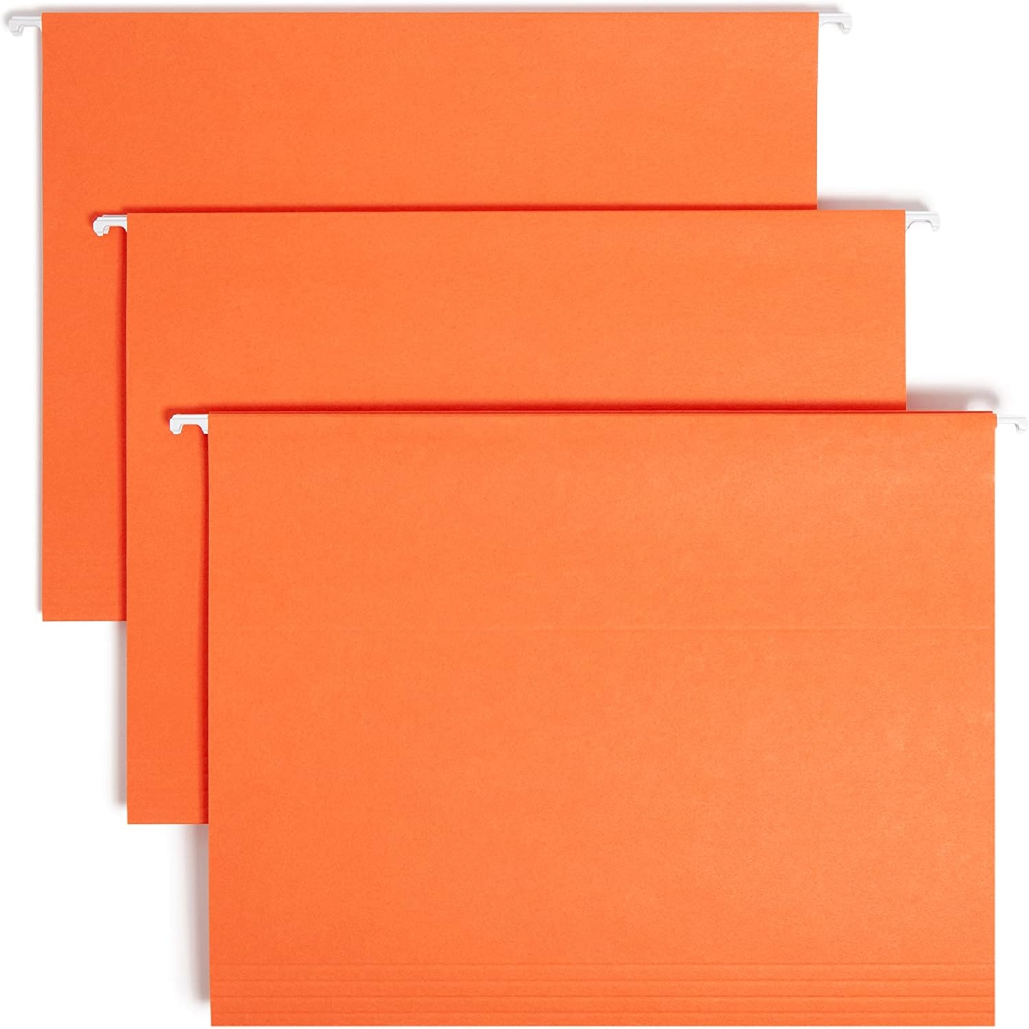 Smead Colored Hanging File Folder with Tab, 1/5-Cut Adjustable Tab, Letter Size, Orange, 25 per Box (64065)
