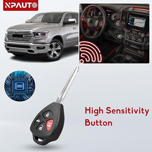 Miniatura 8 de NPAUTO Llavero de repuesto para Toyota Camry 2007 2008 2009 2010 2011, llave de automóvil con control remoto de entrada sin llave, HYQ12BBY,