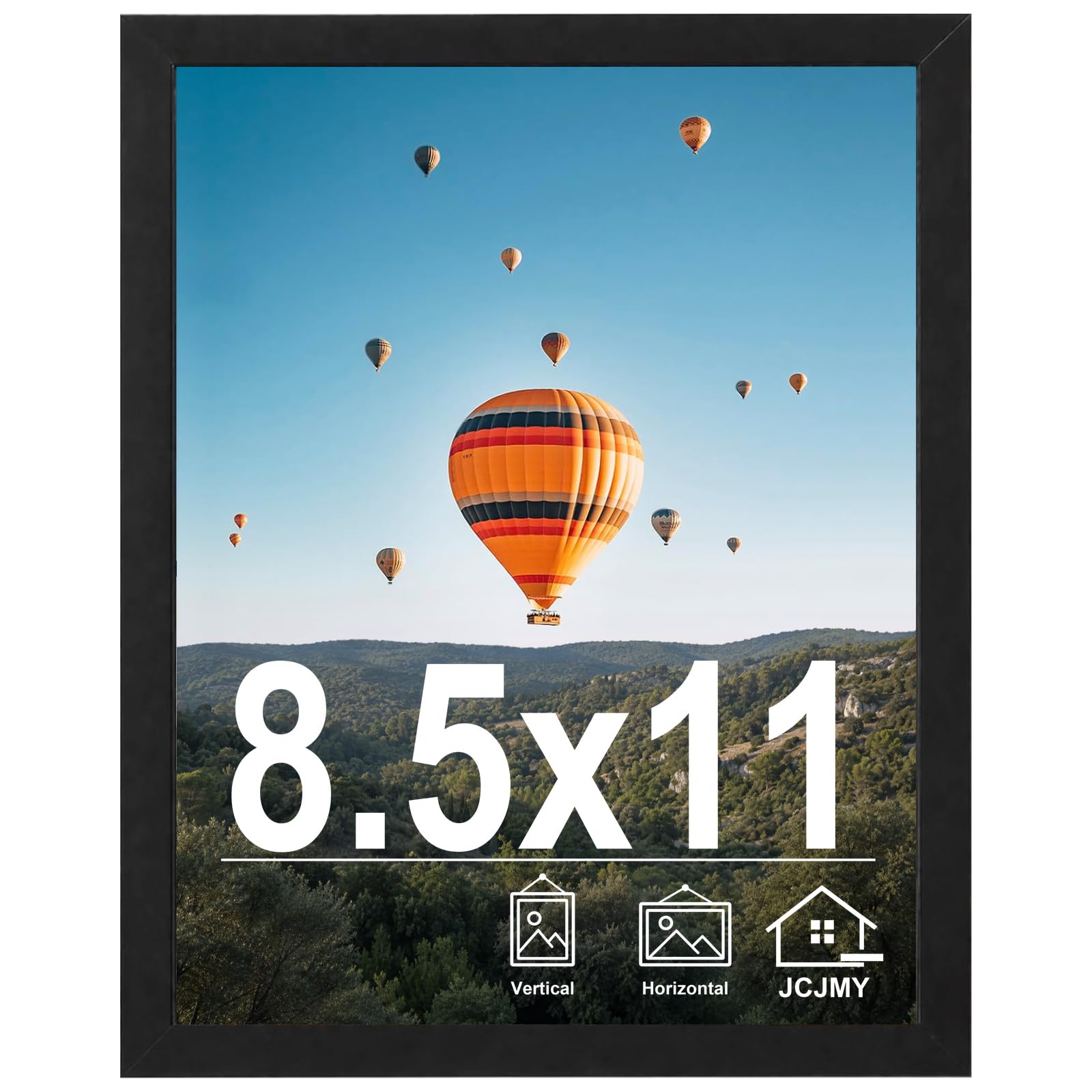 JCJMY 8.5x11 Picture Frame for Wall or Tabletop Display, Black