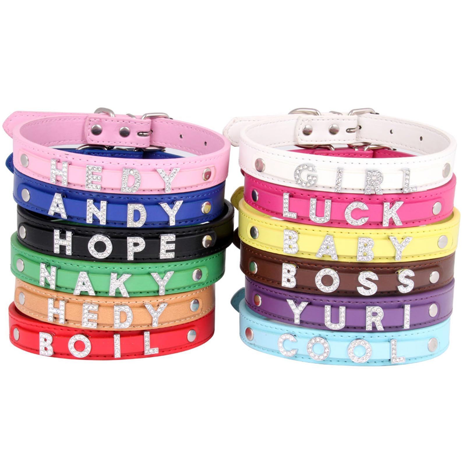 Personalized Dog Collar Dog Collars with Name Letters Personalized Rhinestone Dog Collar Fur for Small Medium Dogs