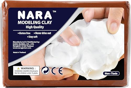 Miniatura 9 de NARA Arcilla para modelar, 1 color, 1 bloque, 31.96 oz (2 libras) (oliva oscuro), no tóxica, arcilla de modelado de plastilina, ideal para