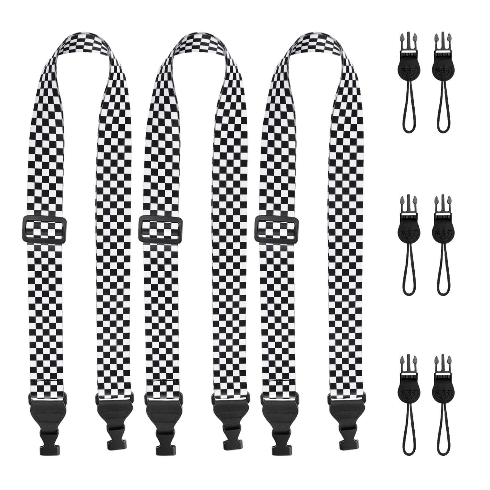 FIEIL 3 Pack Adjustable iPad Strap, Nylon Camera Strap, Comfortable Shoulder Strap for iPad Case, Cellphone Tablet, Camera, Laptop, Binocular, Luggage Bag(Black and White Checkered)