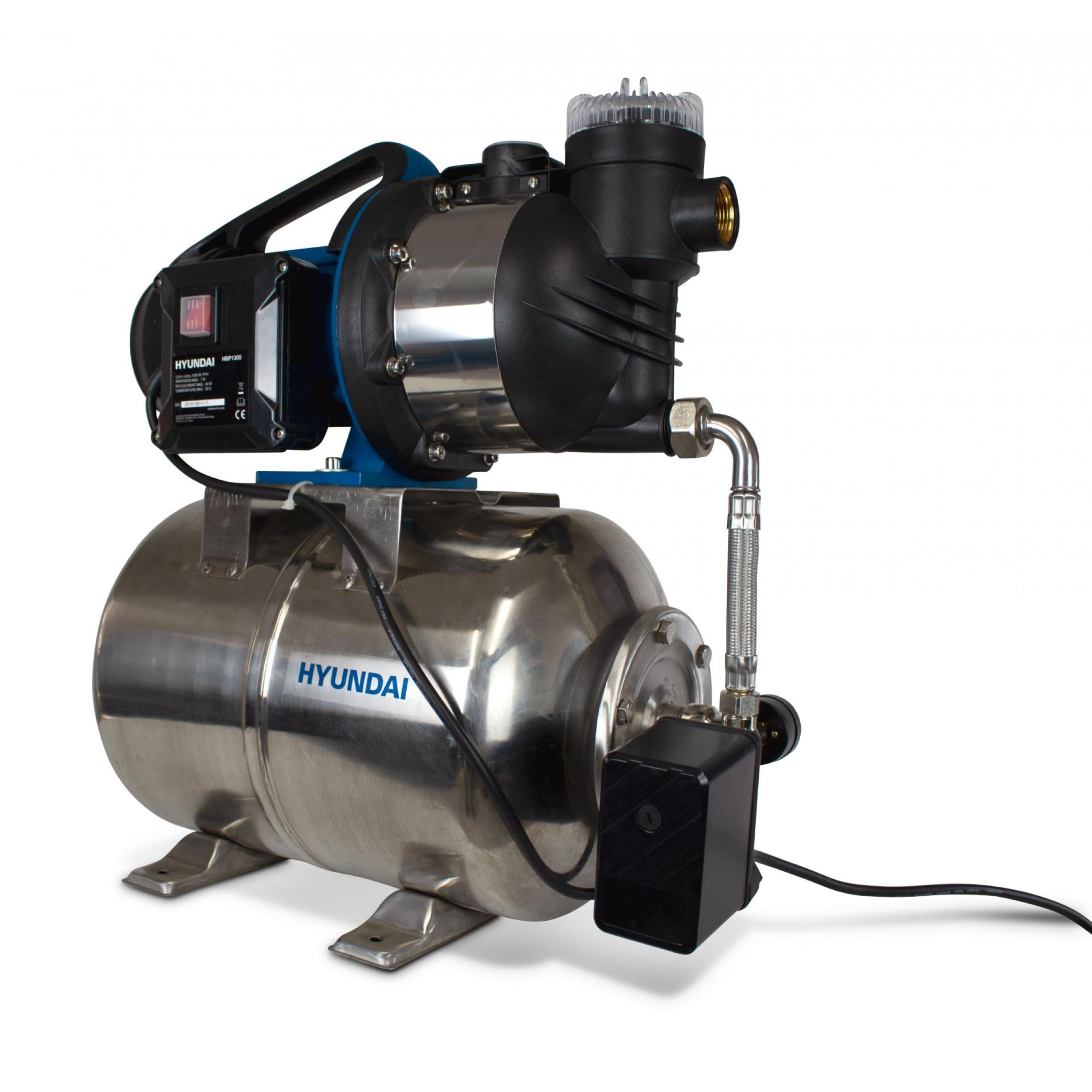HYUNDAI HBP1300 Surpresseur 1300 W 24 L 4500 L/h Moteur induction Eaux claires