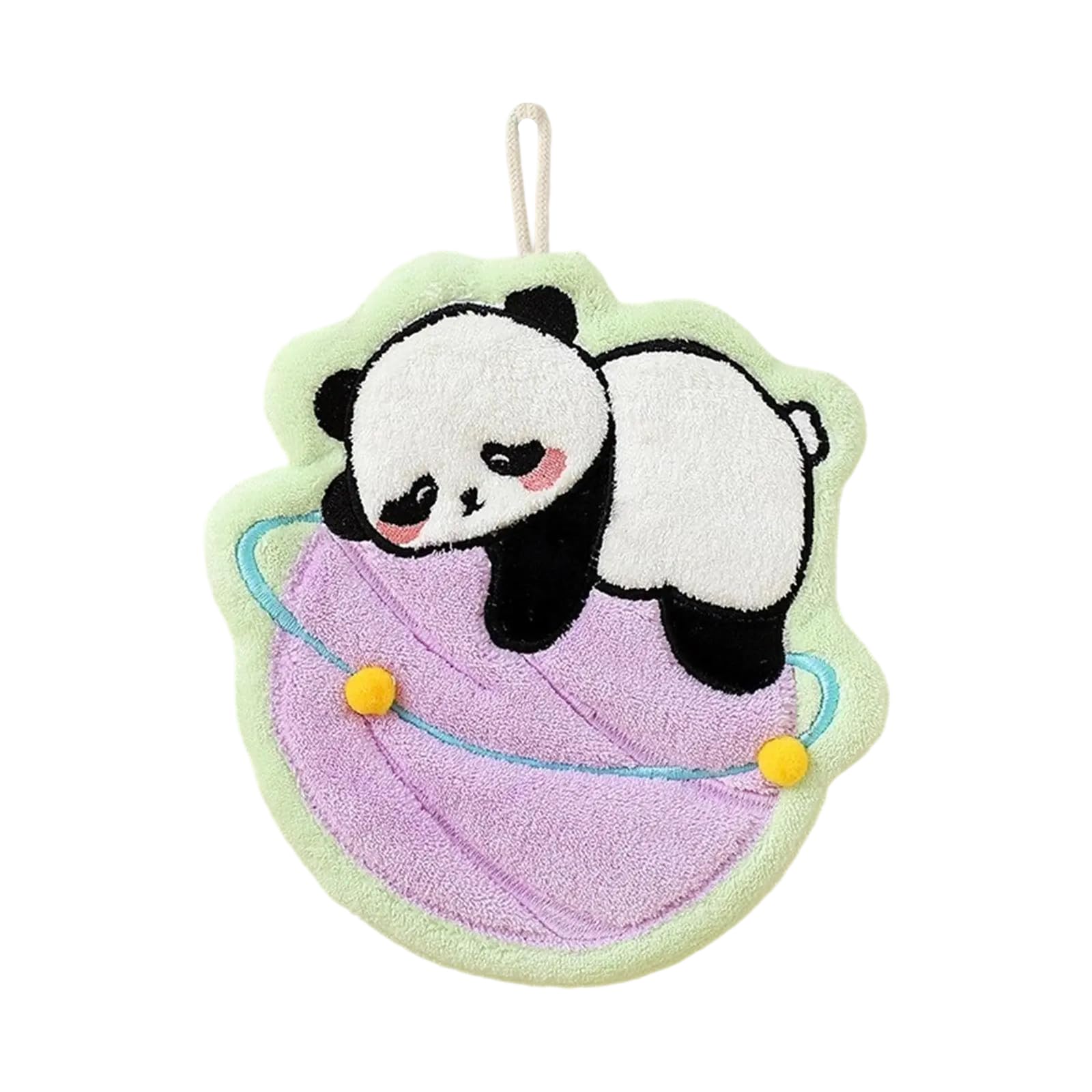 Tsophreniq Fleece Panda Hanging Towel Lovely Designing Highly Absorbent for Kitchens and Bathrooms Panda Hand Towels