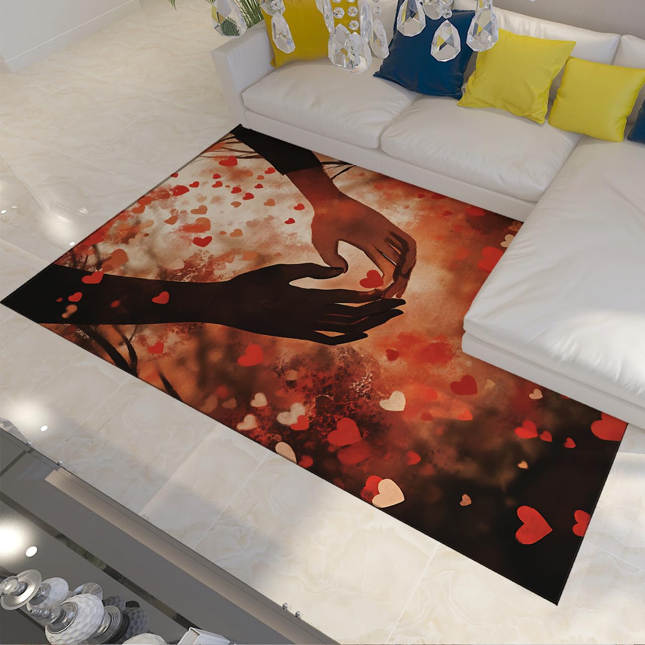 Tapis de salon 120x180cm pour une descente de lit romantique et douce