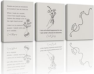 3 Pieces Canvas Wall Art - Therapy & Mental Health Art - Motivational Home & Psych Office Decor - Social Work Prints