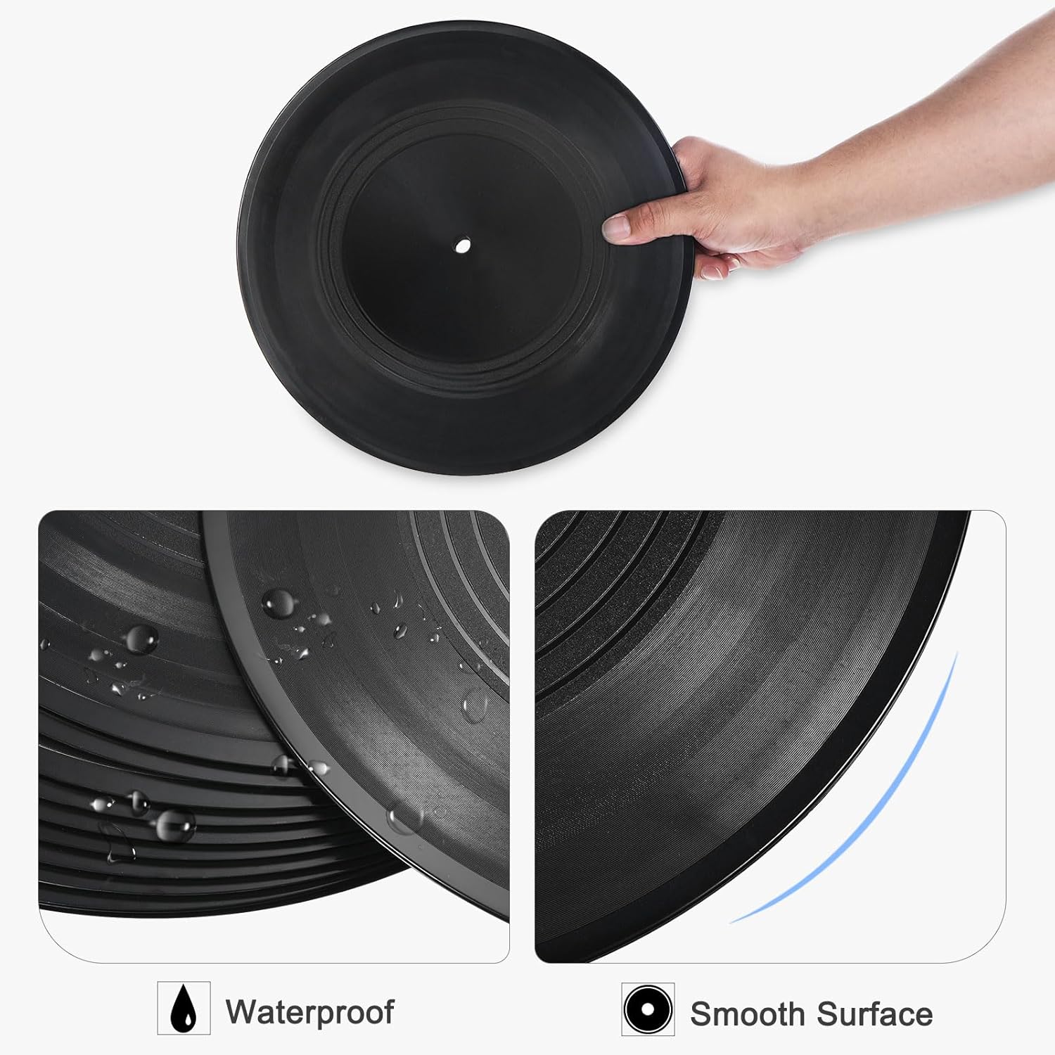 PATIKIL Blank Vinyl Records, 12 Inch 30 Pack CD Fake Vinyl Records for Wall Aesthetic Decor, Decorative Records for Roll Music Room Rock Party DIY Decoration, Black