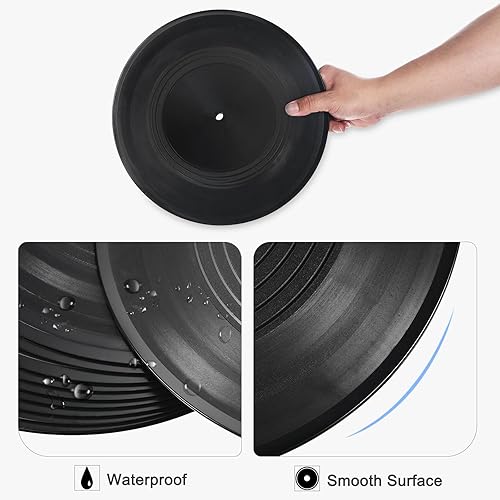 Miniatura 3 de PATIKIL Blank - Discos de vinilo falsos de 12 pulgadas para decoración estética de pared, paquete de 12 discos para sala de música en rollo,