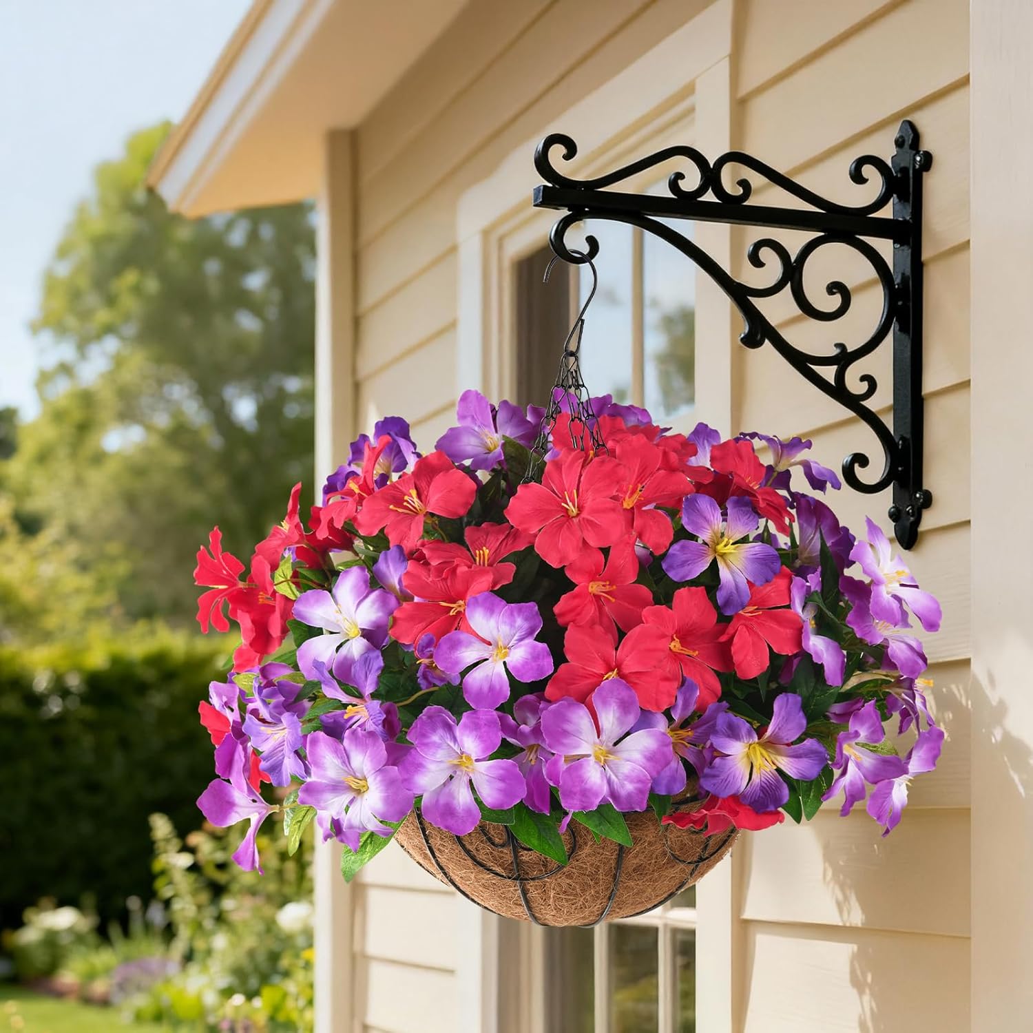 Homsunny Artificial Flowers for Outdoor, 6PCS Fake Silk Flowers UV Resistant, Realistic Faux Plants Flowers for Front Door Porch Planter Patio Yard Garden Spring Decor - Image 5