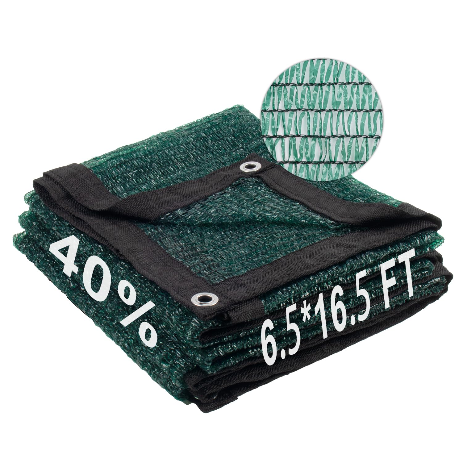 LOVE STORY 6.5x16.5FT 40% Dark Green Shade Cloth Sun Shade Net with Grommets Sunblock Net Mesh Tarp for Garden,Plants Cover,Greenhouse and Patio